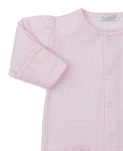 Baby Bunny Patch Pink Gingham Footie & Hat Set