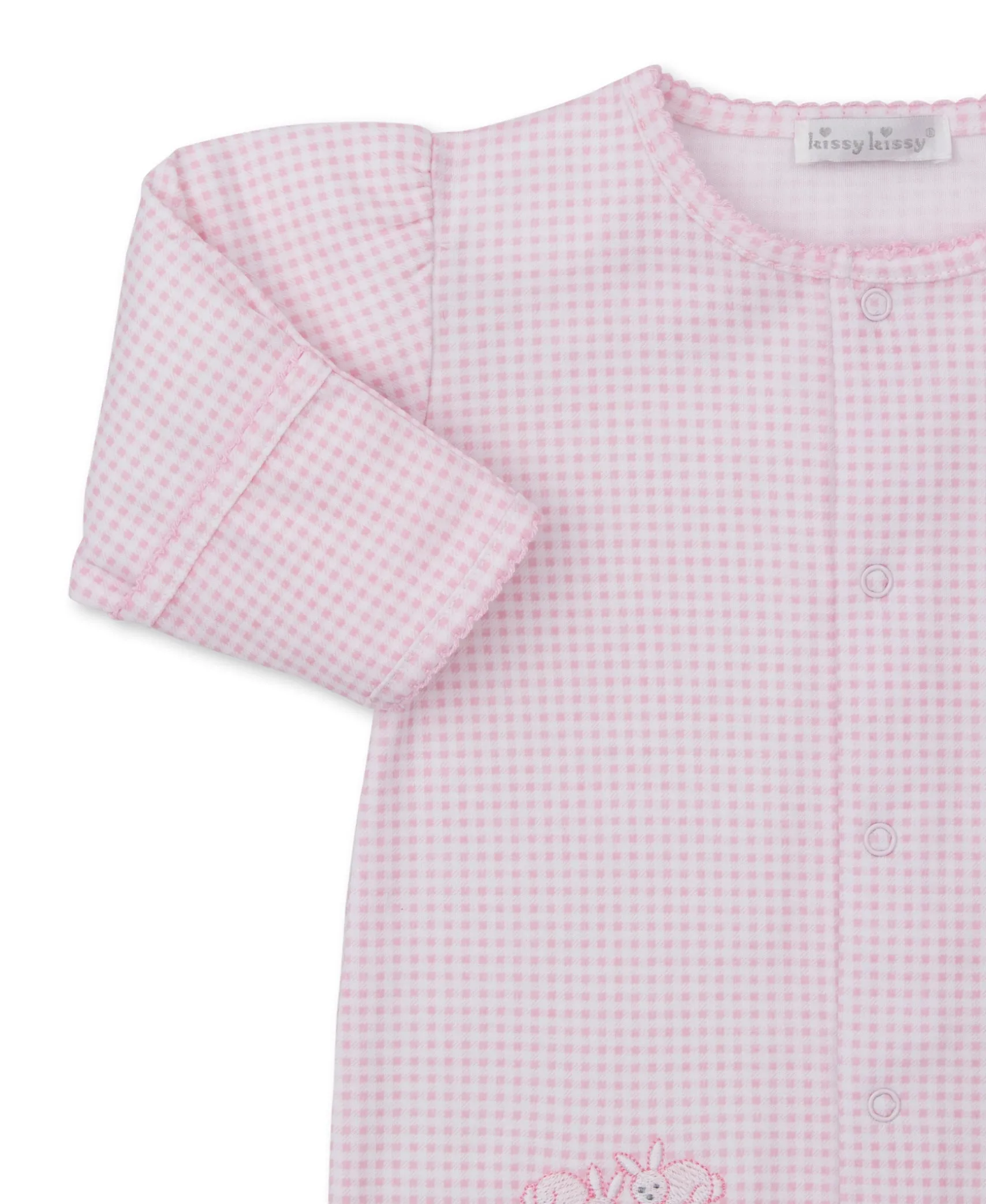 Baby Bunny Patch Pink Gingham Footie & Hat Set