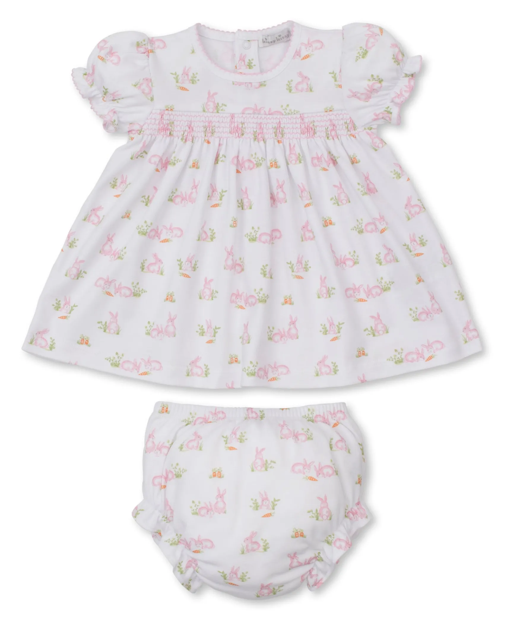 Baby Bunny Patch Pink Print Dress Set