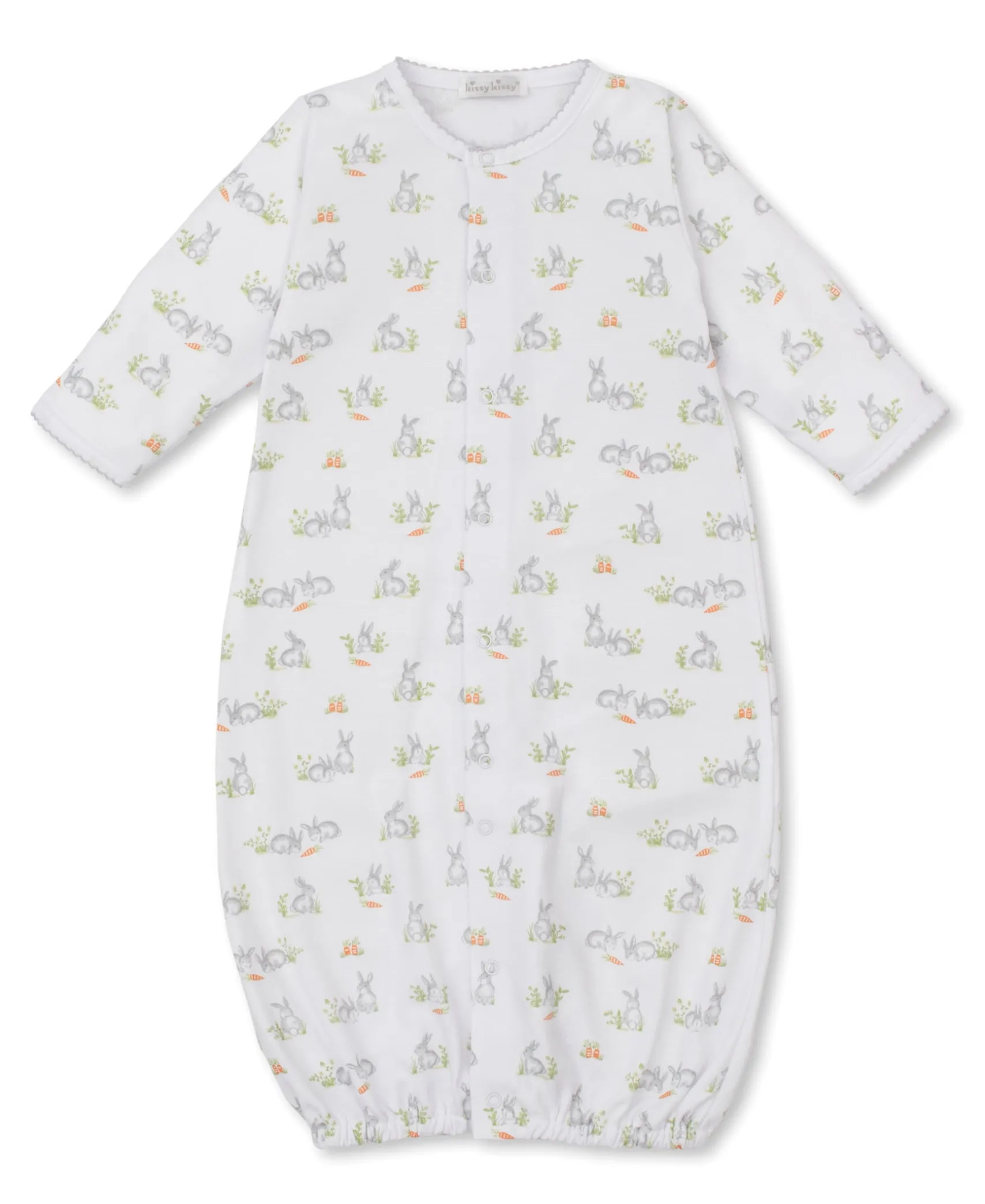 Baby Bunny Patch Silver Convertible Gown