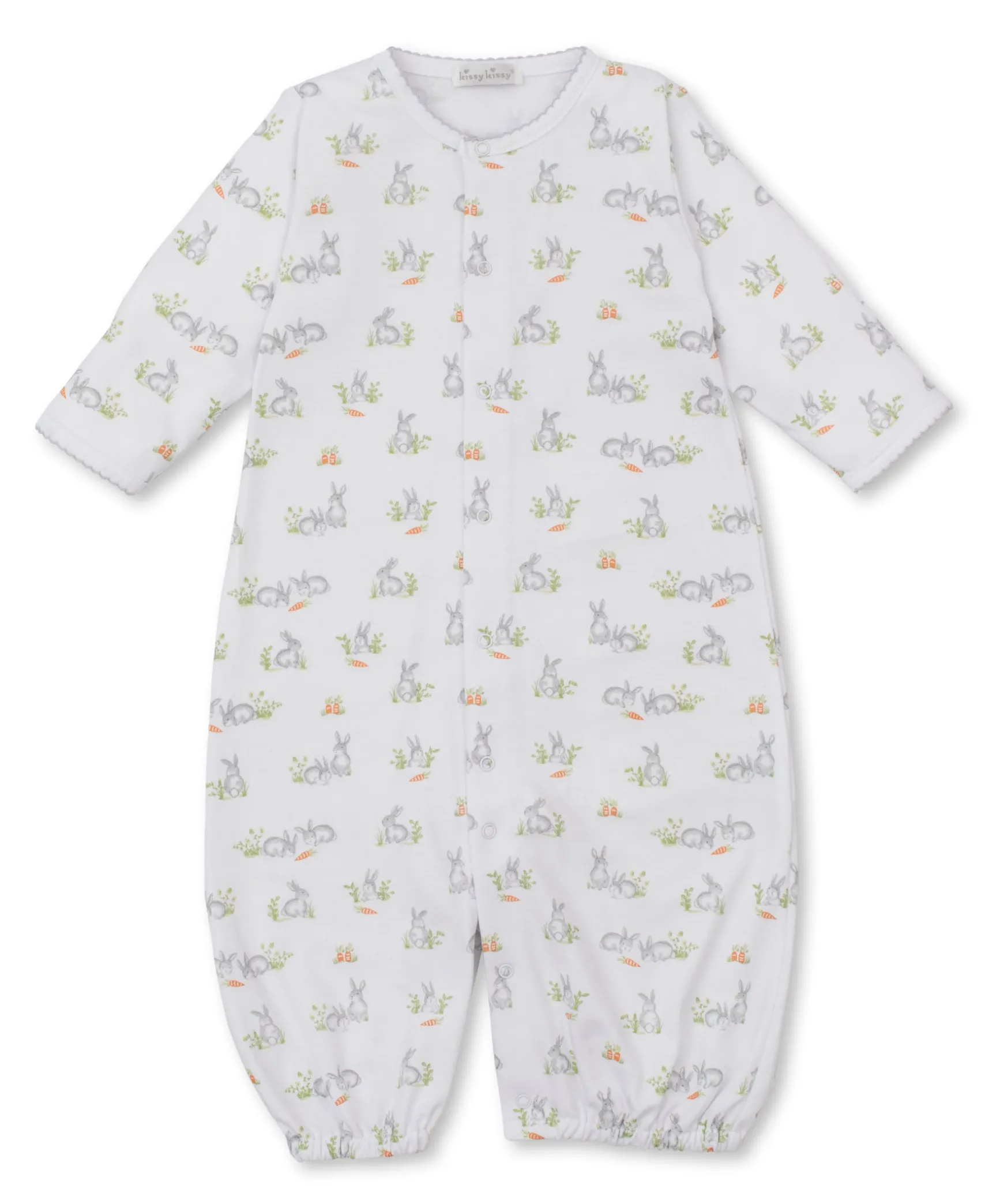 Baby Bunny Patch Silver Convertible Gown