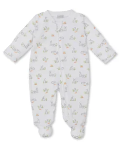 Baby Bunny Patch Silver Zip Footie