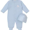 Beary Besties Blue Footie & Hat Set