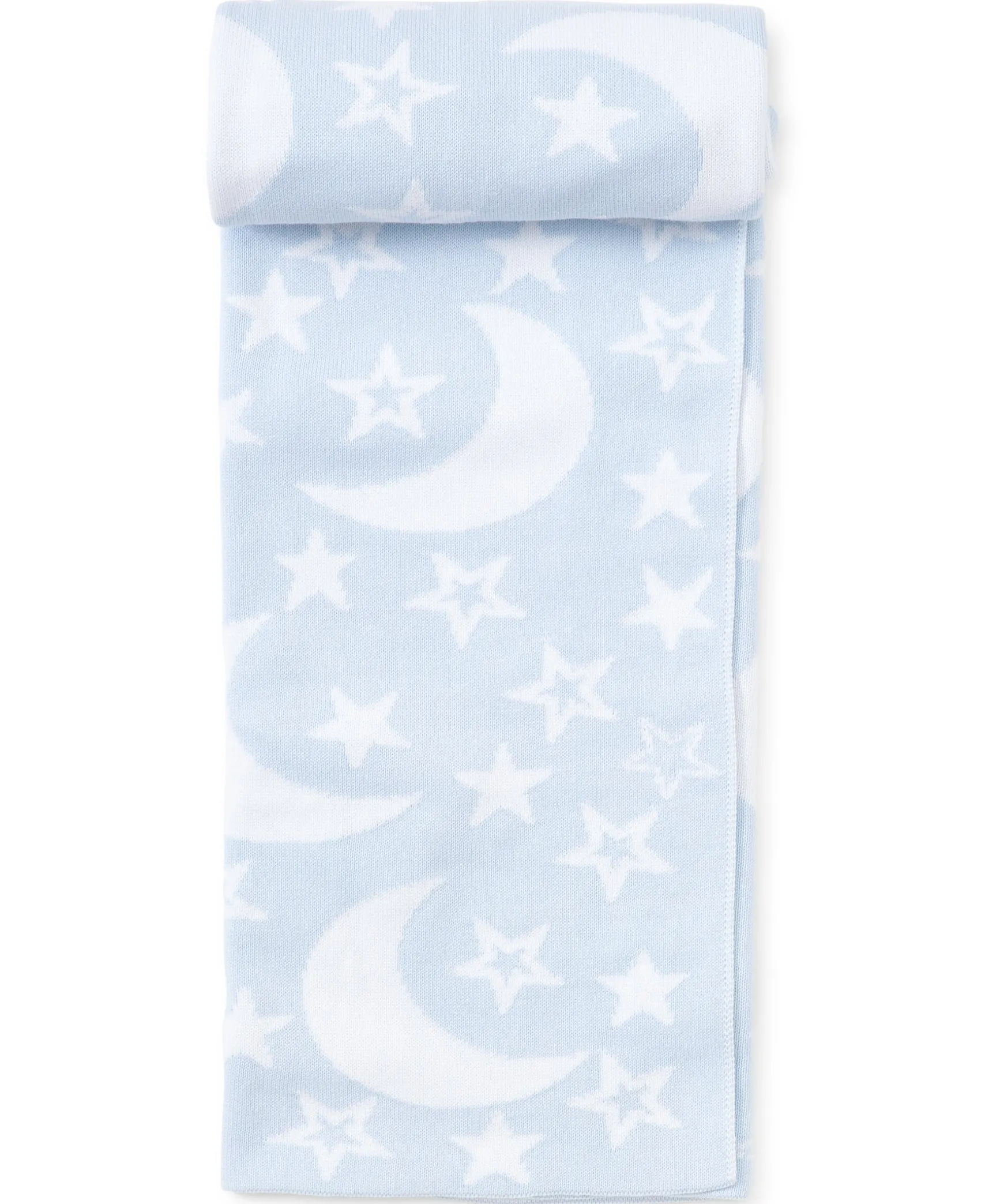 Blue Moon and Star Knit Novelty Blanket