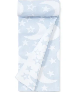 Blue Moon and Star Knit Novelty Blanket
