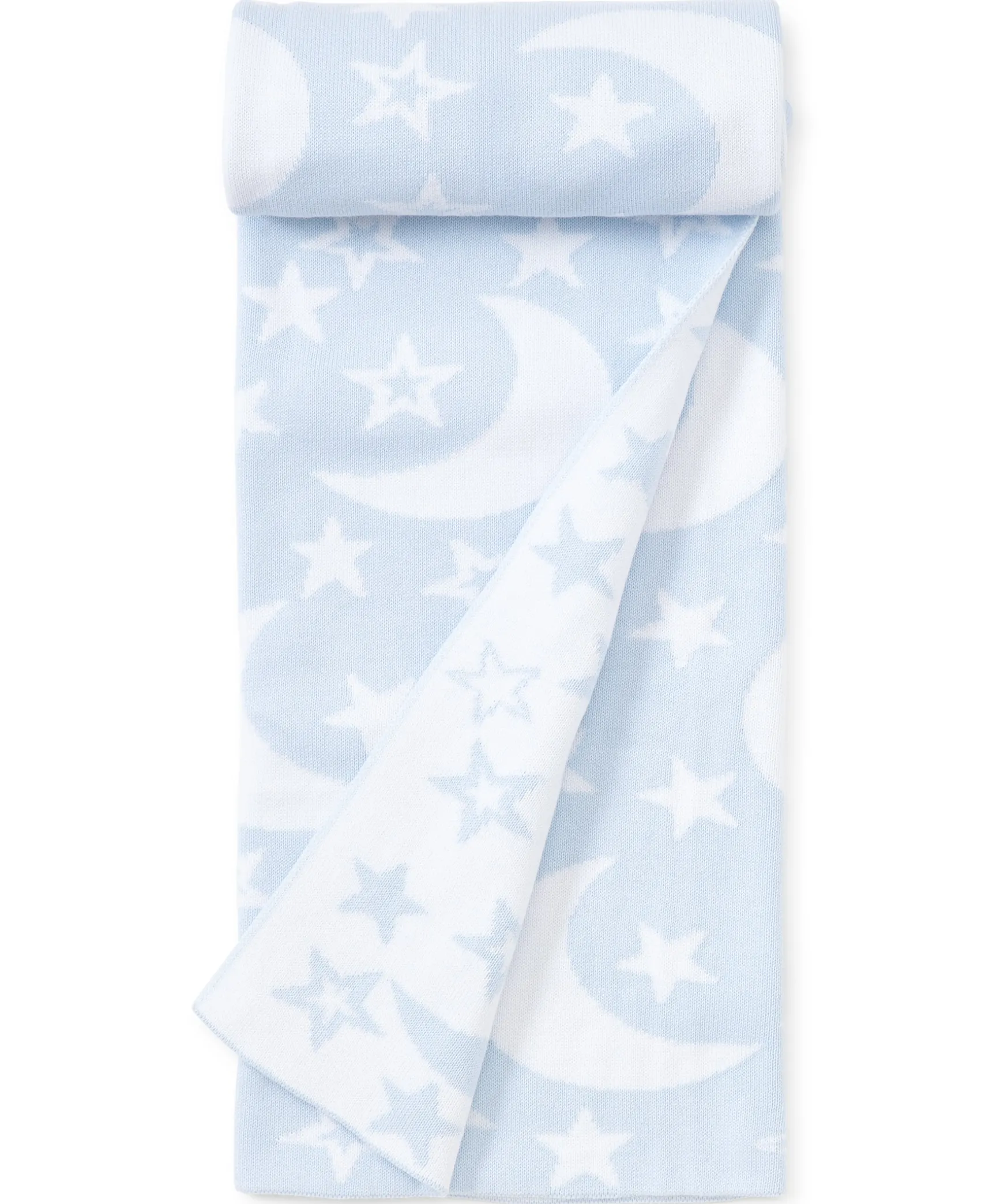 Blue Moon and Star Knit Novelty Blanket