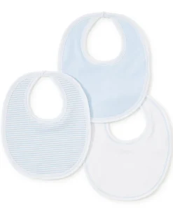 Blue Stripe 3 Pack Bib Set w/ Tulle Bag
