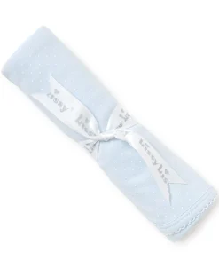 Blue/White New Kissy Dots Print Blanket