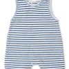 Cabana Terry Stripes Blue Sleeveless Playsuit