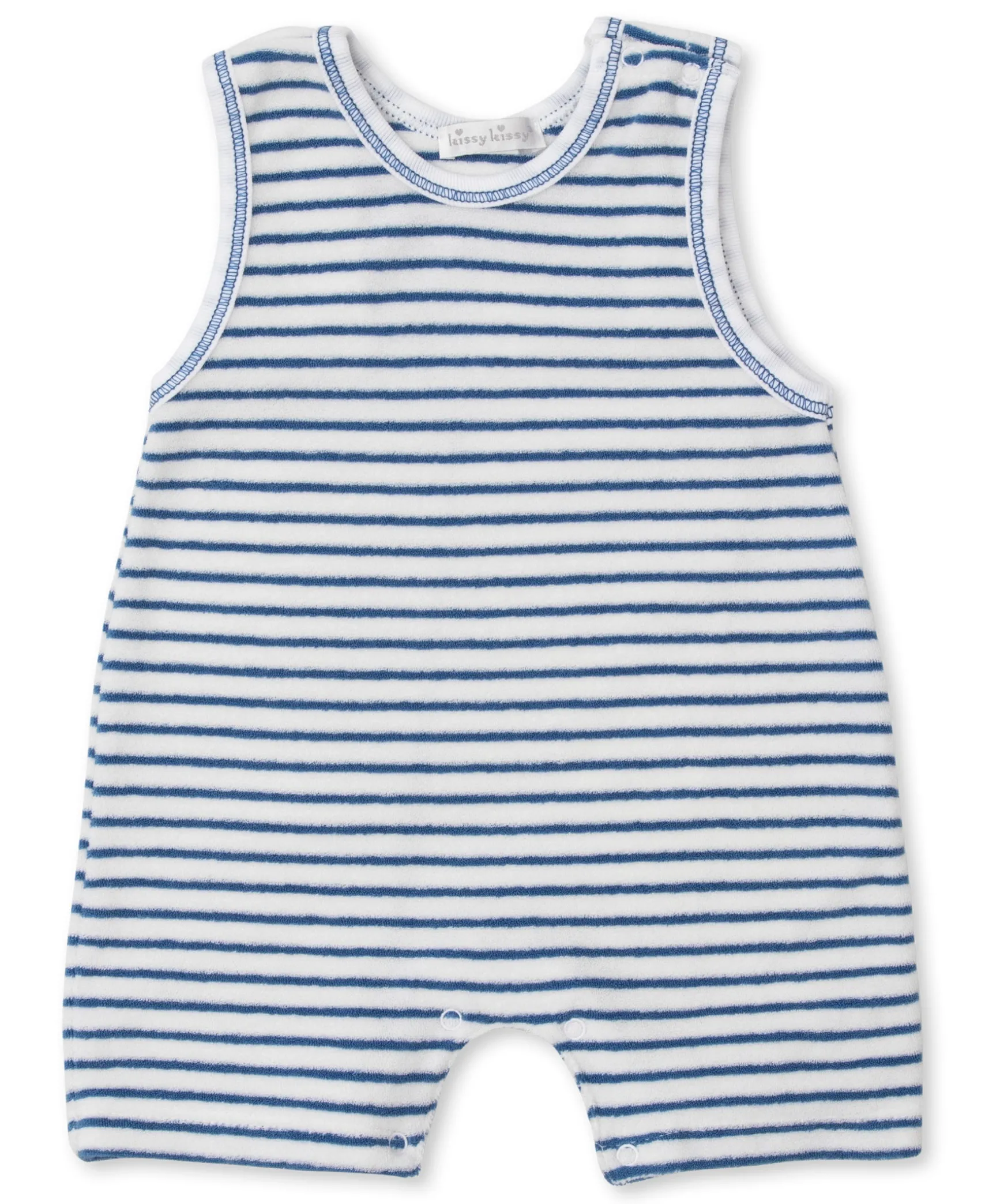 Cabana Terry Stripes Blue Sleeveless Playsuit