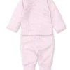 Classic Rib Pink Stripe Footed Pant Set