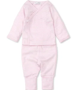 Classic Rib Pink Stripe Footed Pant Set
