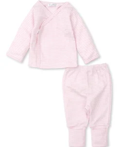 Classic Rib Pink Stripe Footed Pant Set