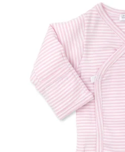 Classic Rib Pink Stripe Footed Pant Set