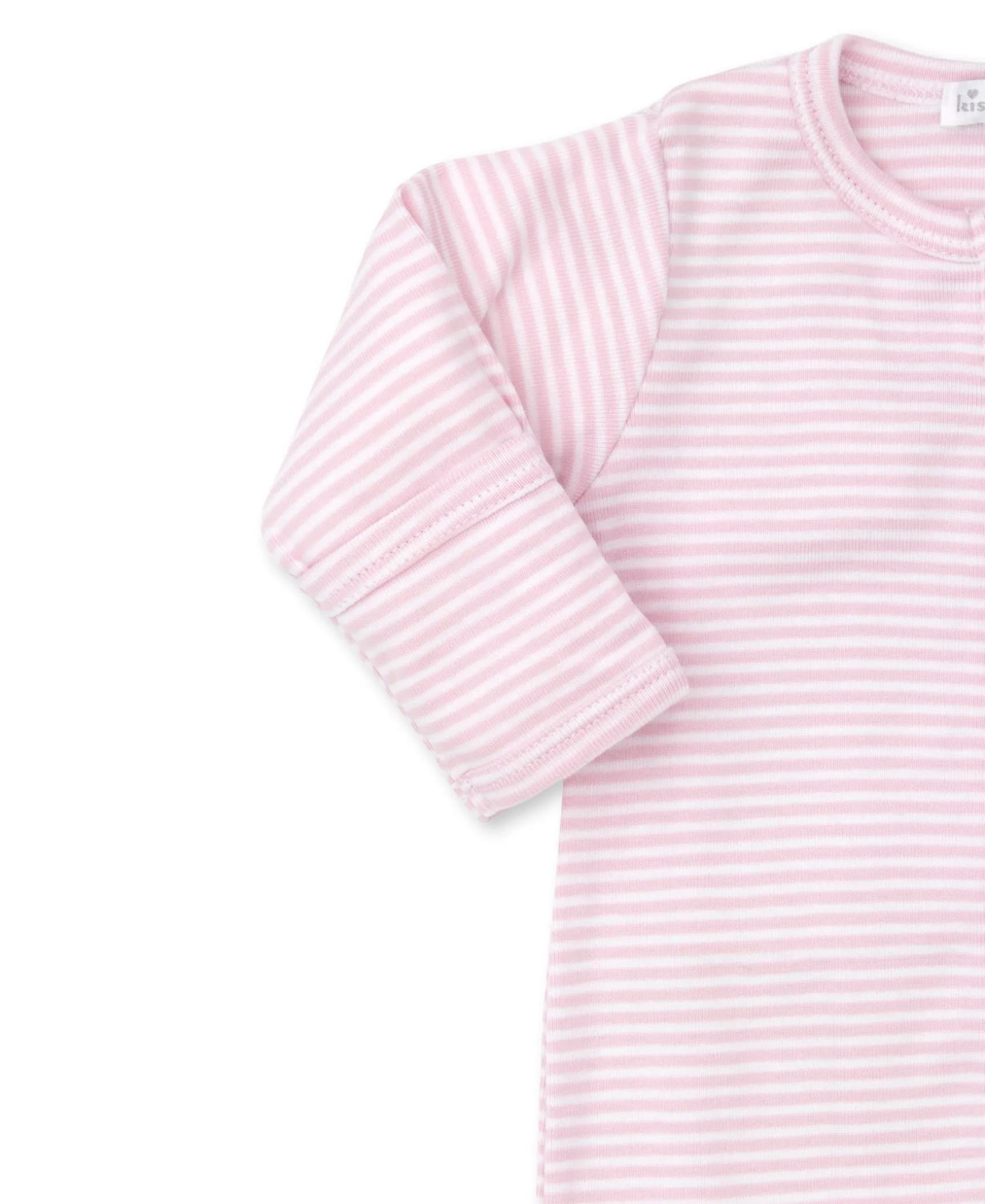 Classic Rib Pink Stripe Zip Footie