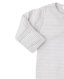 Classic Rib Silver Stripe Zip Footie