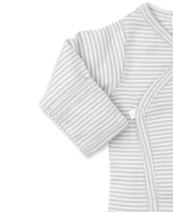 Classic Rib Silver Stripe Footed Pant Set