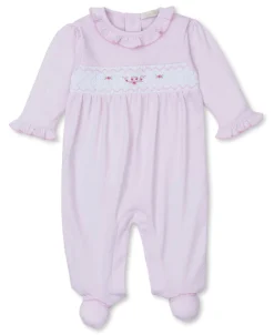 CLB Fall Medley 24 Pink Hand Smocked Footie
