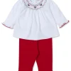 CLB Holiday Medley 24 Hand Smocked Mistletoe Pant Set