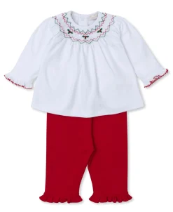 CLB Holiday Medley 24 Hand Smocked Mistletoe Pant Set