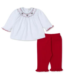 CLB Holiday Medley 24 Hand Smocked Mistletoe Pant Set