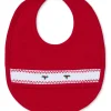 CLB Holiday Medley 24 Red Hand Smocked Mistletoe Bib