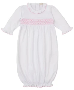 CLB Summer 25 White/Pink Hand Smocked Sack