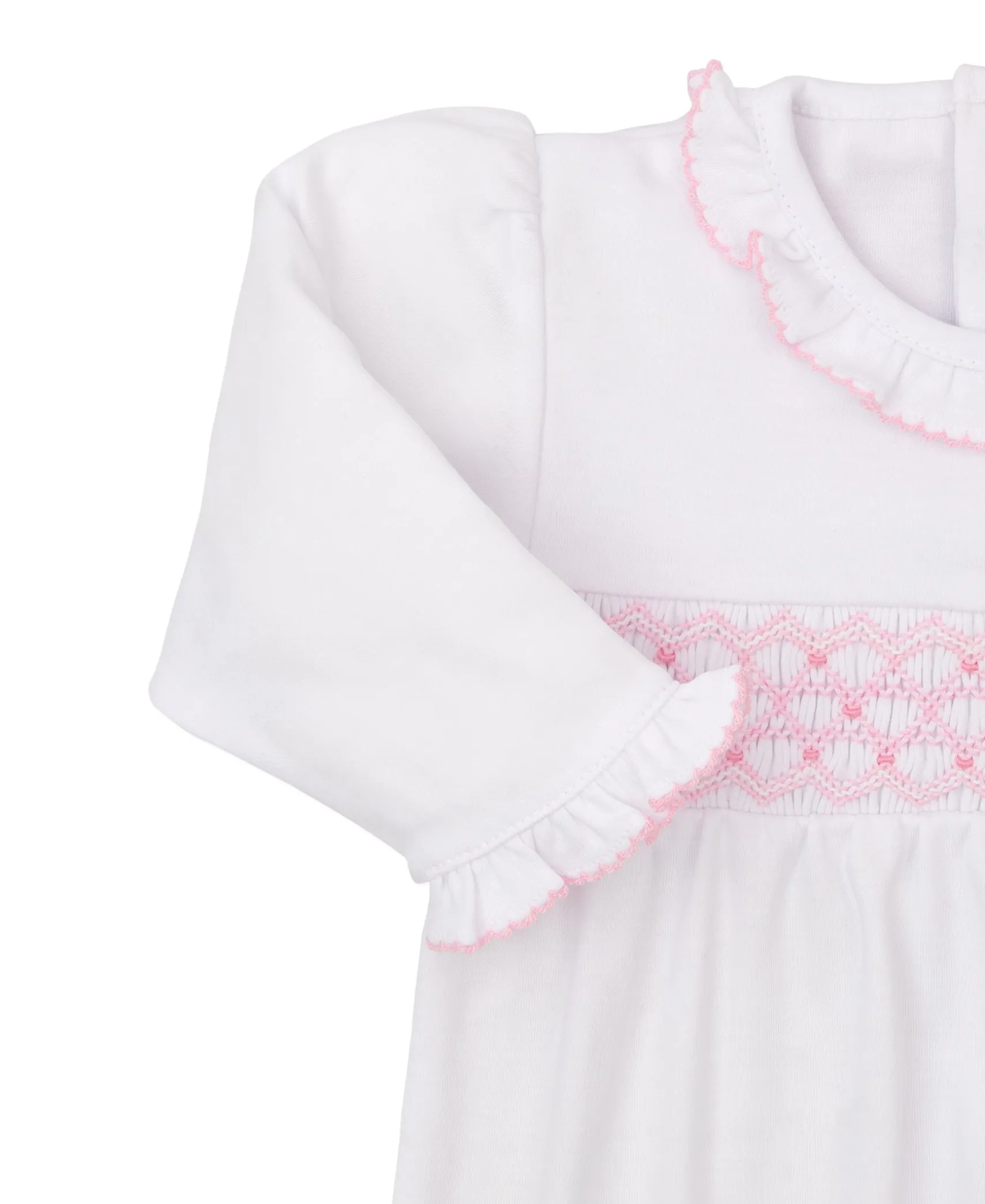 CLB Summer 25 White/Pink Hand Smocked Sack