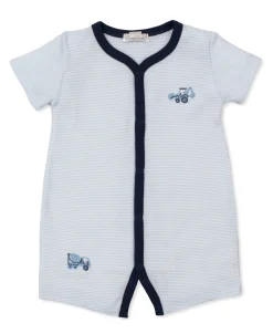 Construction Trucks Short Stripe Playsuit