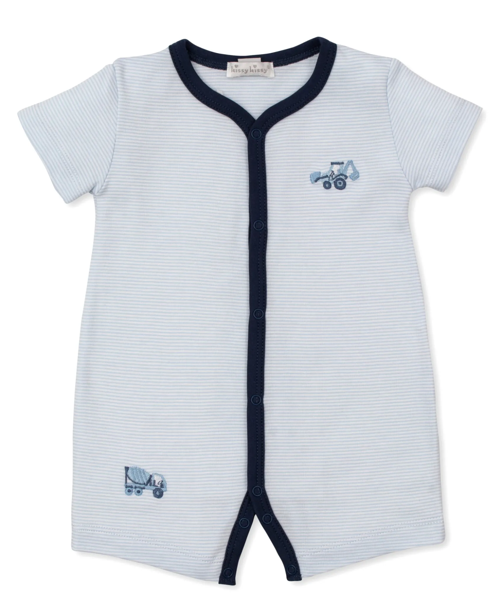 Construction Trucks Short Stripe Playsuit
