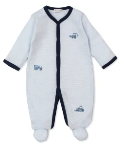 Construction Trucks Stripe Footie