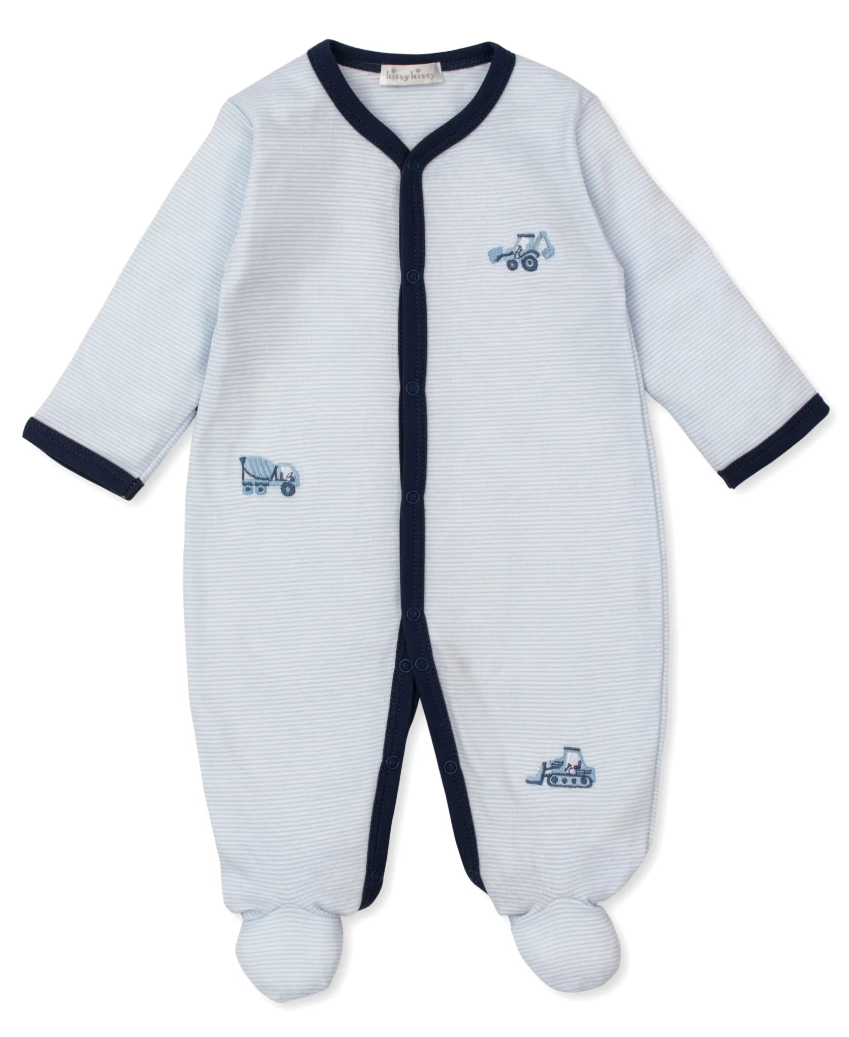 Construction Trucks Stripe Footie