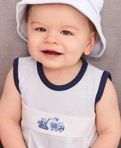 Construction Trucks Stripe Sleeveless Playsuit