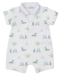 Fairway Foursome Blue Short Playsuit