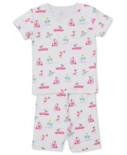 Flamingos Surfs Up Short Pajama Set