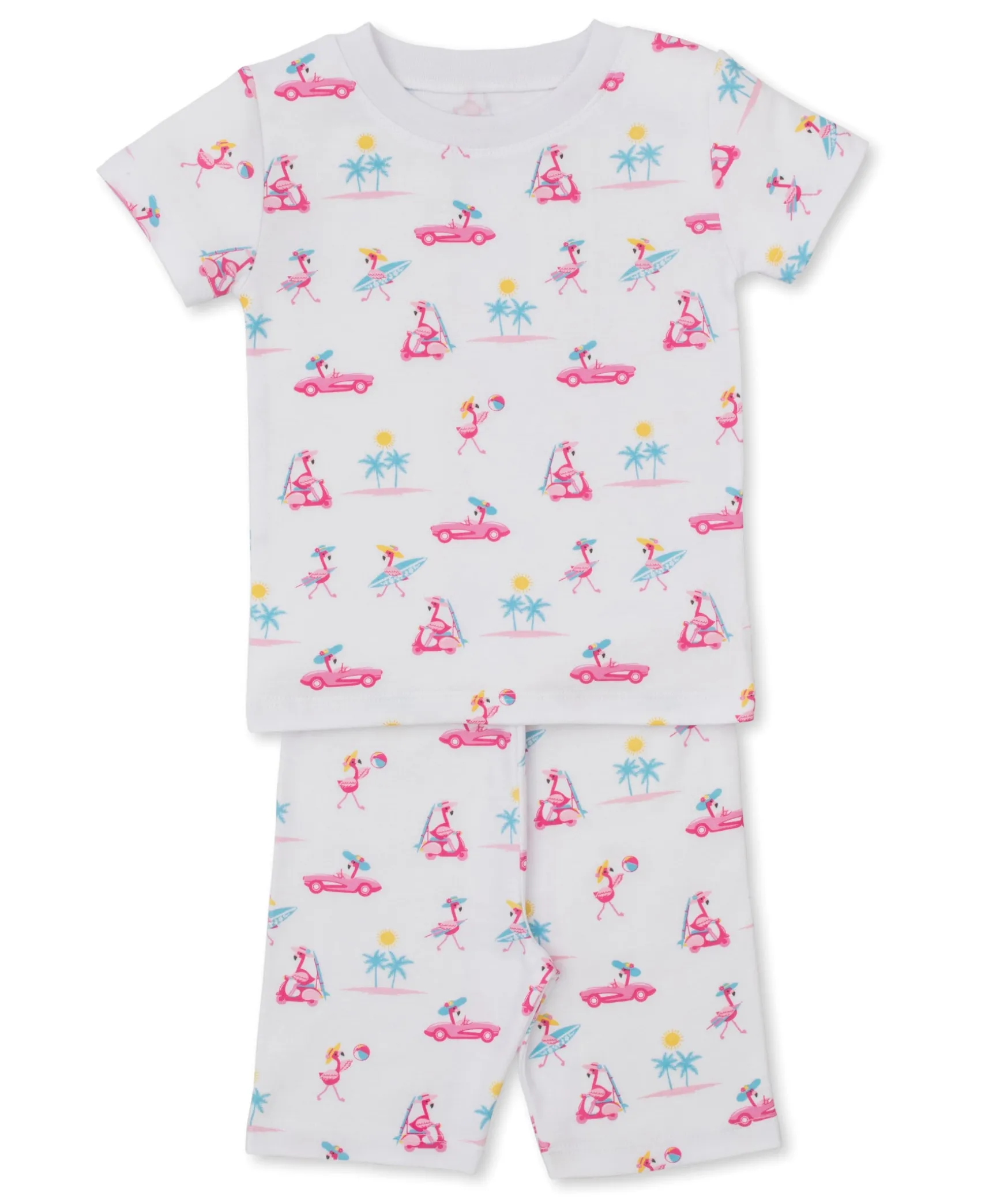 Flamingos Surfs Up Short Pajama Set