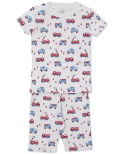 Flashing Firetrucks Toddler Short Pajama Set