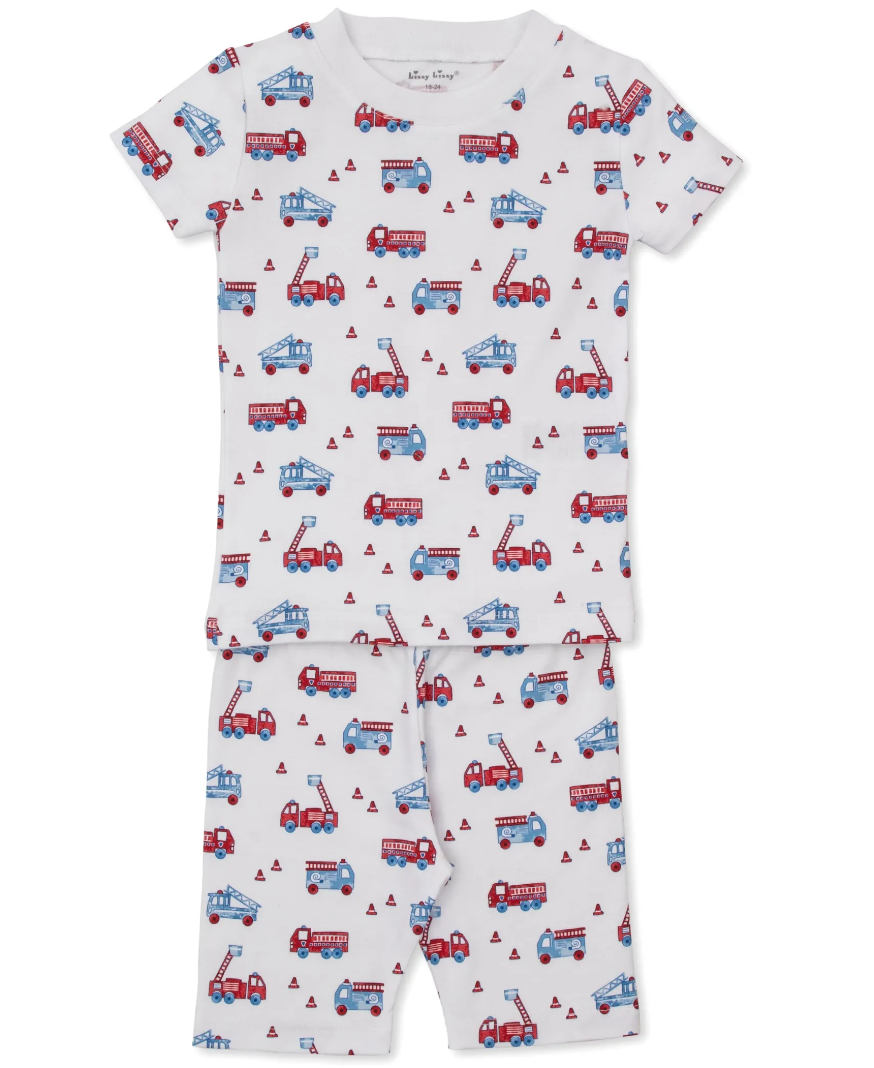 Flashing Firetrucks Toddler Short Pajama Set