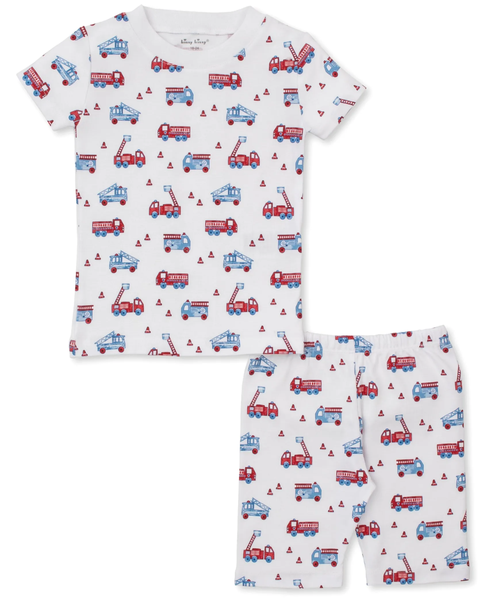Flashing Firetrucks Toddler Short Pajama Set