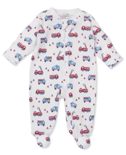 Flashing Firetrucks Zip Footie