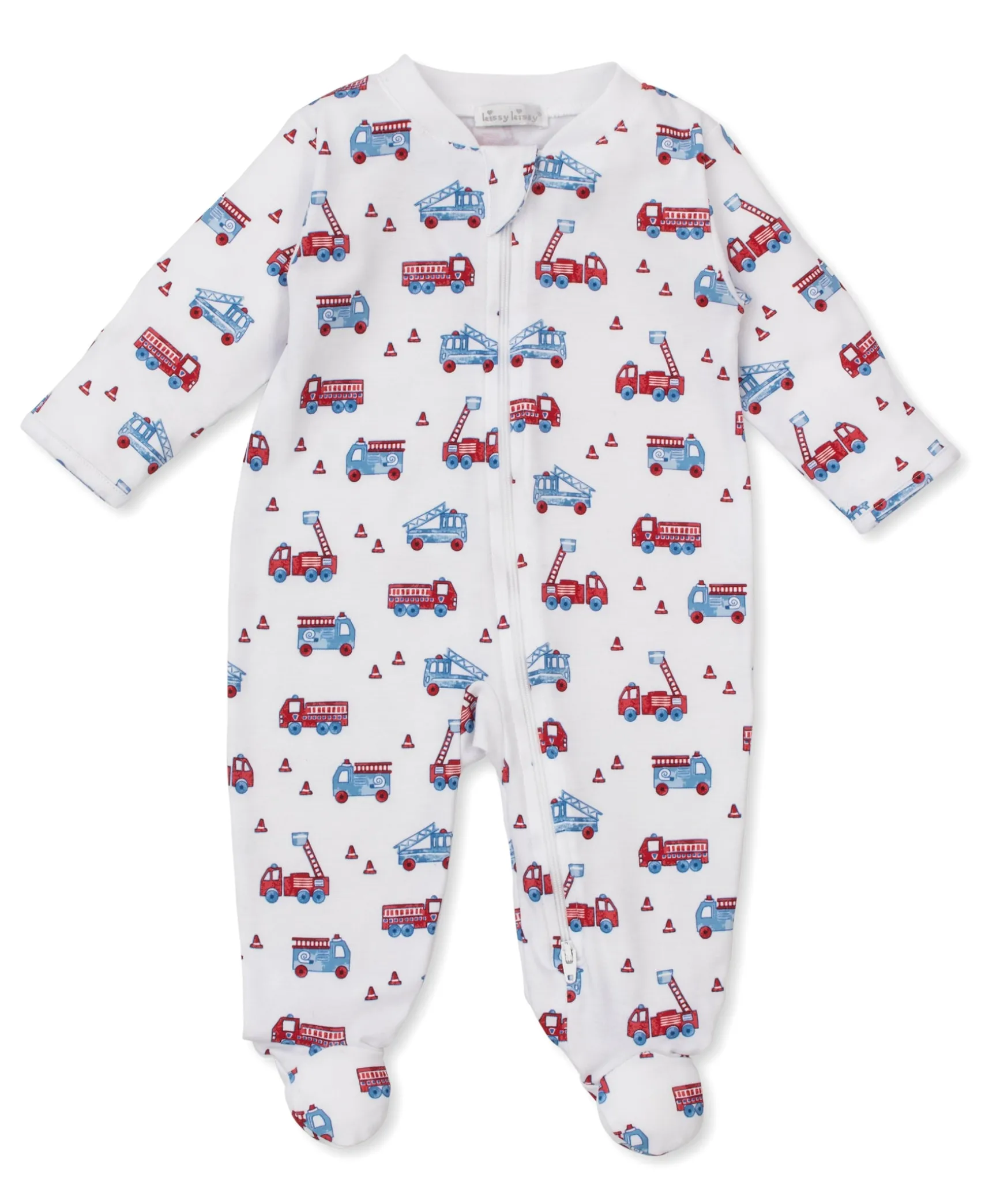 Flashing Firetrucks Zip Footie