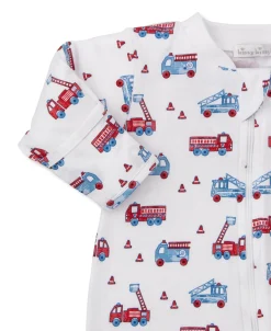 Flashing Firetrucks Zip Footie