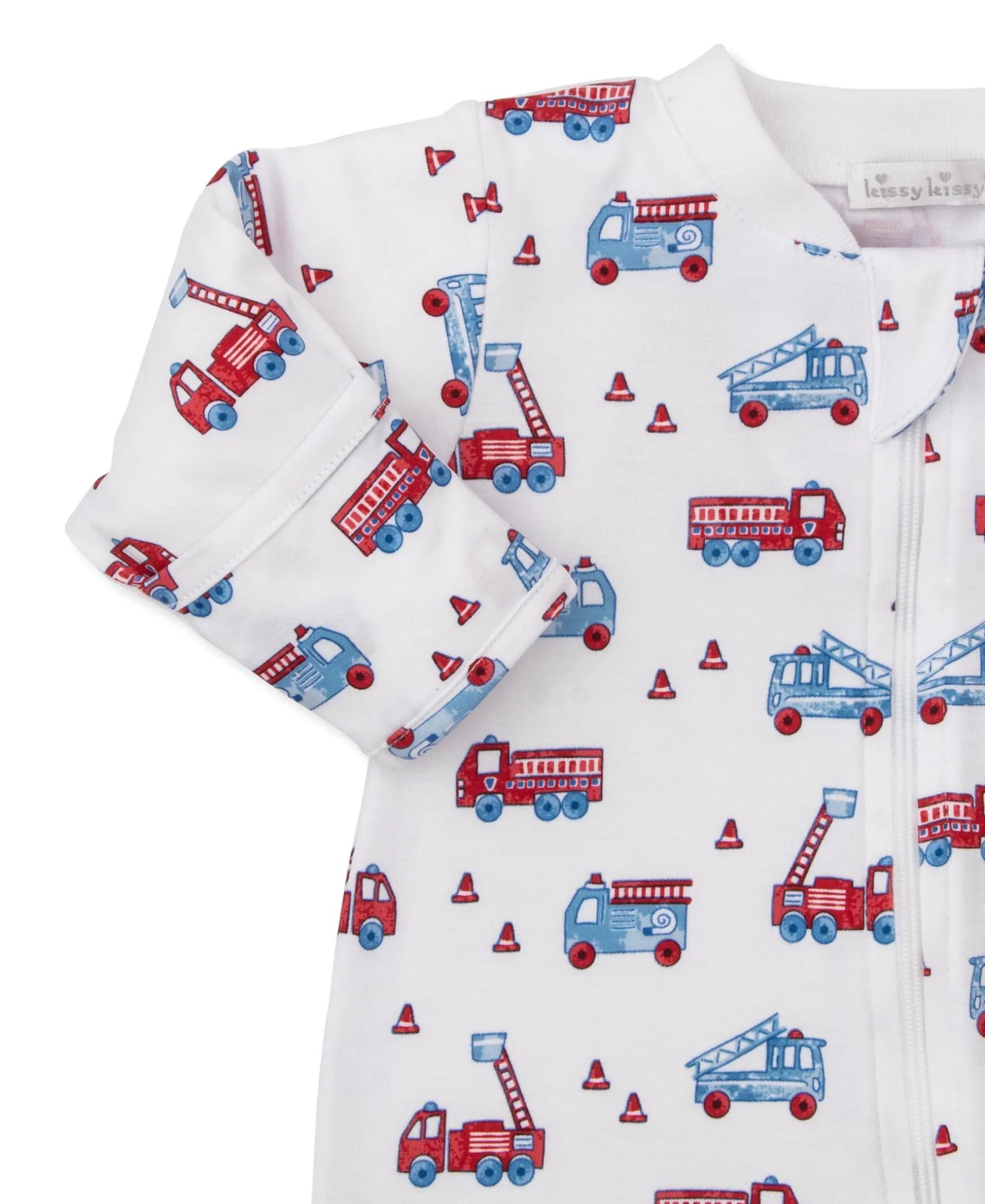 Flashing Firetrucks Zip Footie