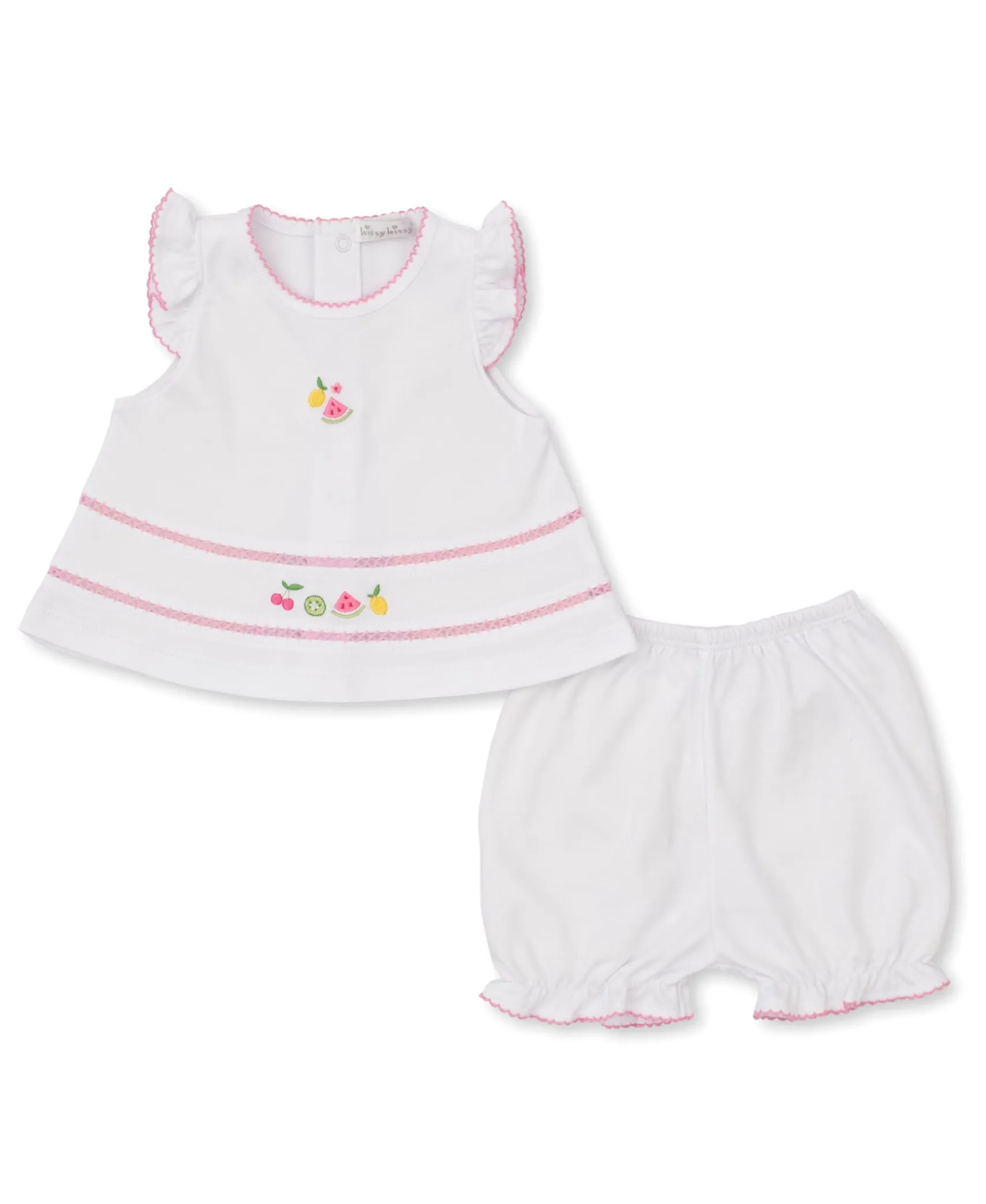Fruit Fiesta White Sunsuit Set