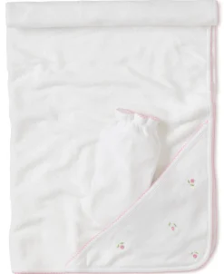 Garden Roses Hooded Towel with Mitt