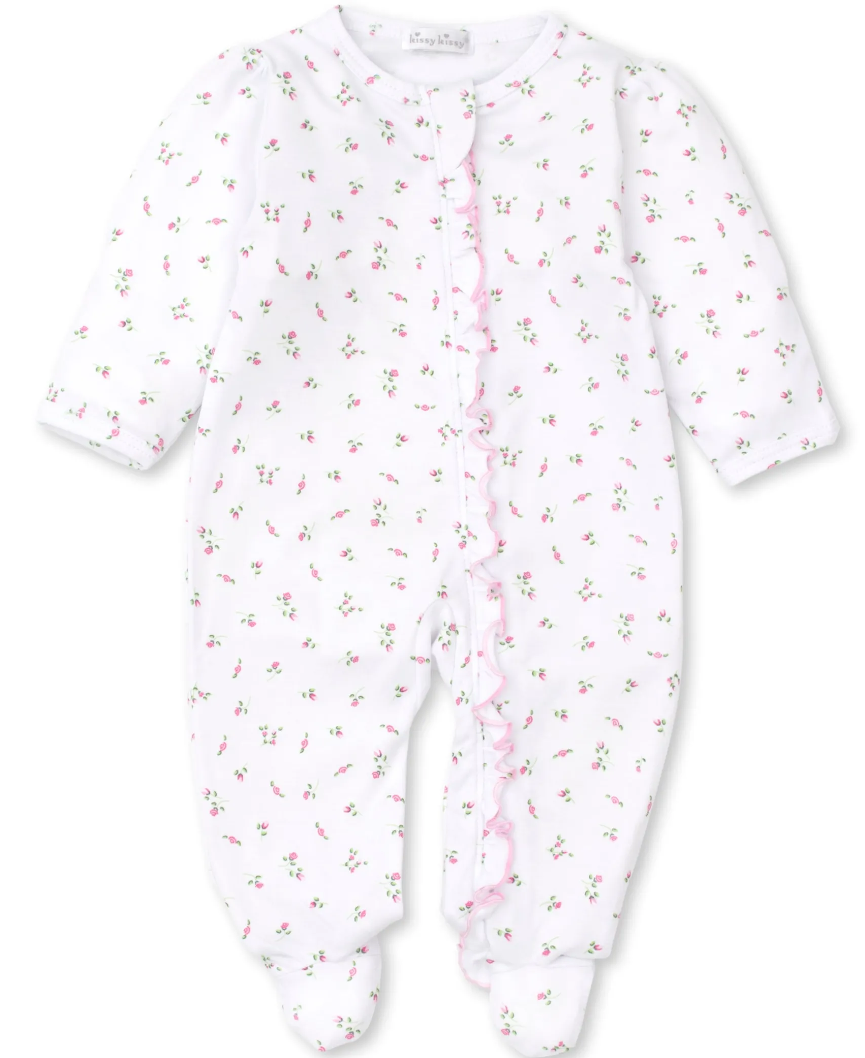 Garden Roses Ruffle Zip Footie
