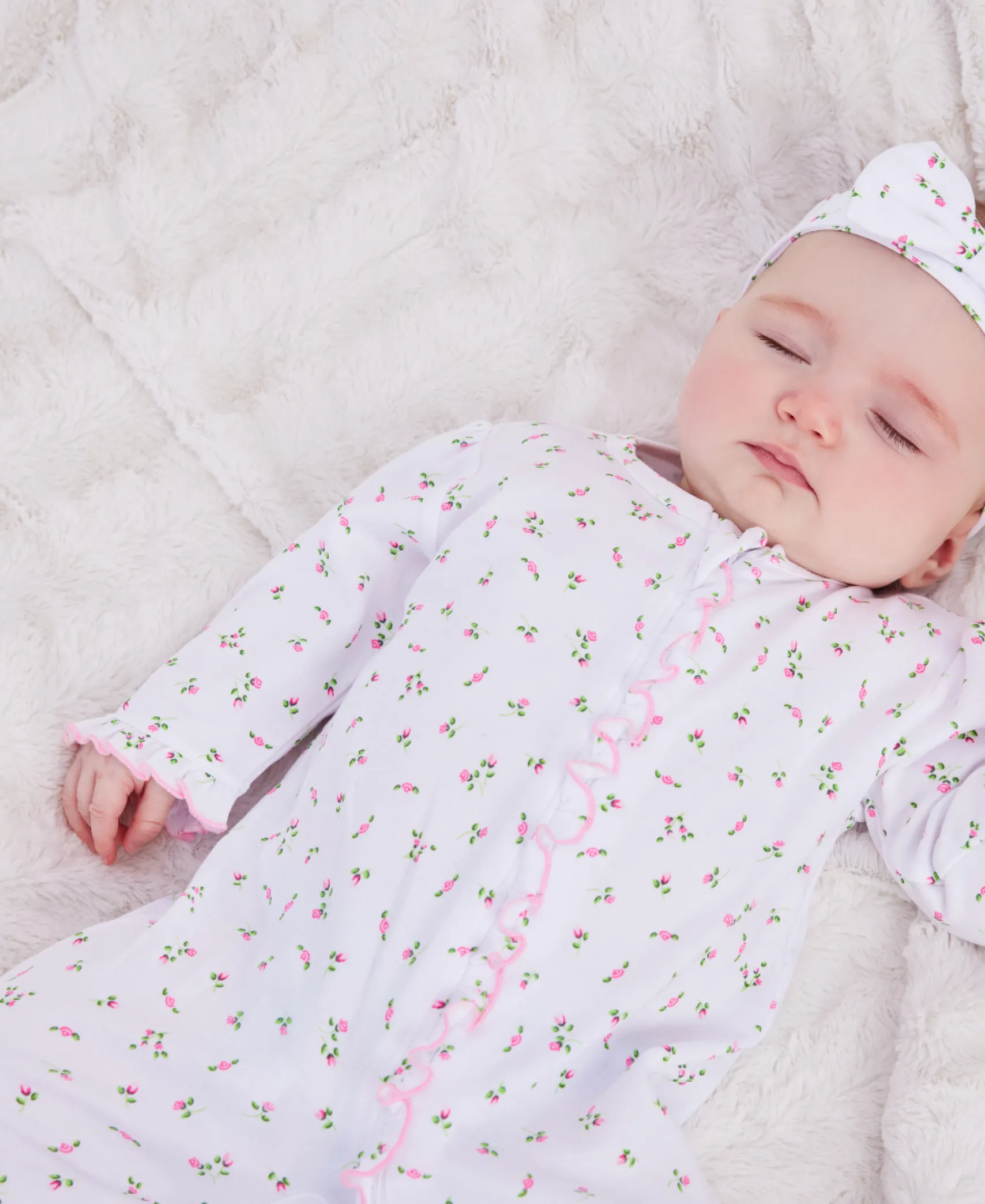 Garden Roses Ruffle Zip Footie