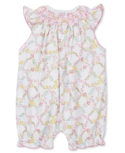 Garden Trellis Short Smocked Playsuit
