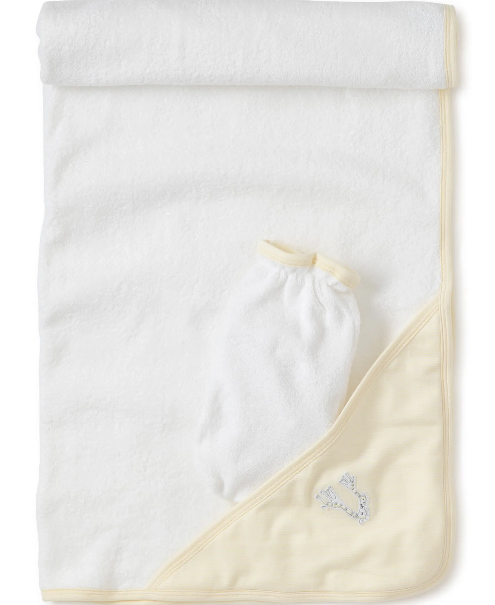 Giraffe Generations Stripe Hooded Towel & Mitt Set