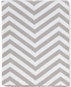 Gray Chevron Knit Novelty Blanket